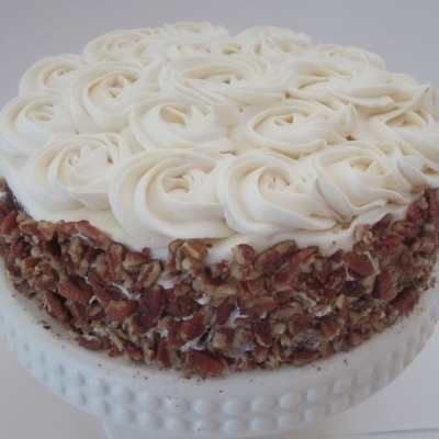 Rose Topped Carrot Cake