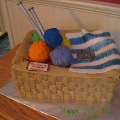 Knitting Basket Cake