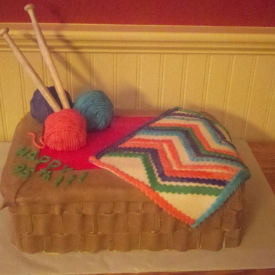 Knitting Basket Cake