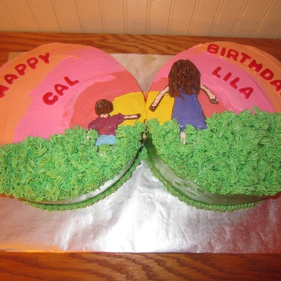 Sibling "sunset" Cake