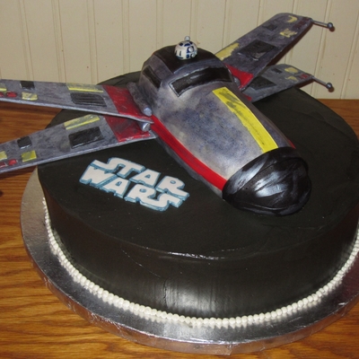 Star Wars X-Wing Fighter Cake
