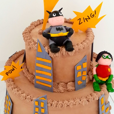 "adam West" Style Batman Cake