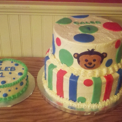 1St Birthday Monkey Cake