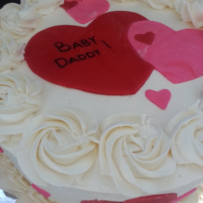 Baby Daddy Valentine's Day Cake