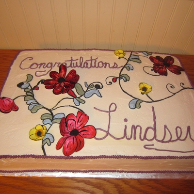Flowery Bridal Shower Cake