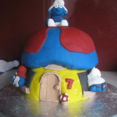 Smurfs House Cake