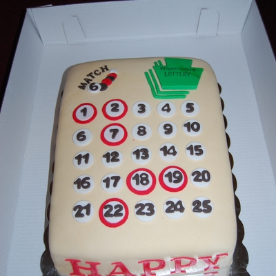 Pa Lottery Ticket Birthday Cake