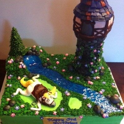 Tangled Birthday Cake