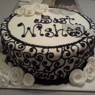 Black & White Bridal Shower Cake