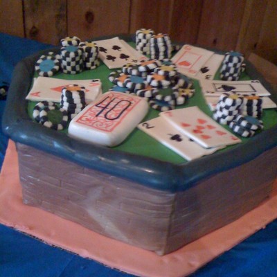 40Th Bday Poker Cake