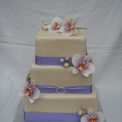 Wedding Cake With Orchids