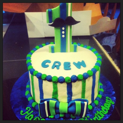 Little Man 1St Birthday Cake