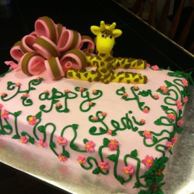 Giraffe Cake With A Pink Twist