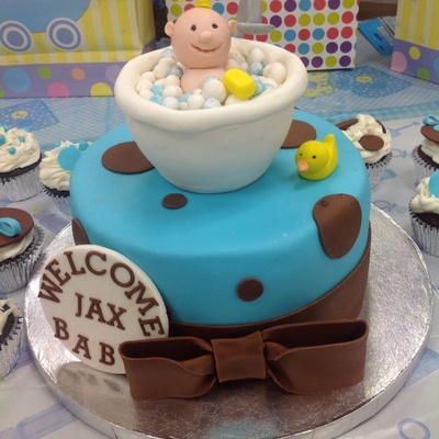 Boy Version Of A Previous Cake Much Easier This Time Ha Made For A Work Baby Shower Two Days Notice So I Was Happy With It