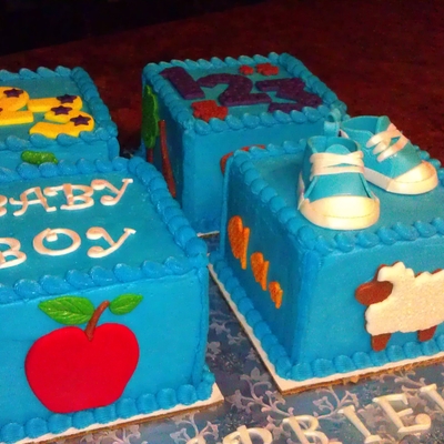 Baby Block Shower Cake