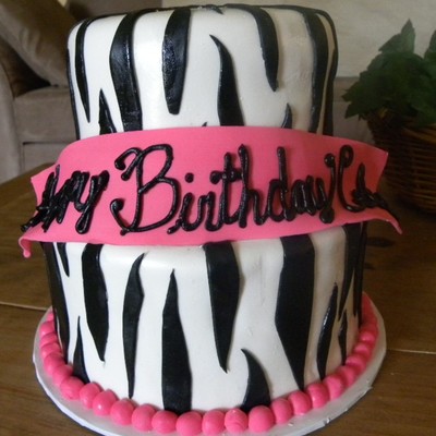 Zebra Print Birthday Cake