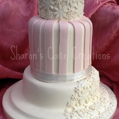 Wedding Cake In Ivory And Pale Pink