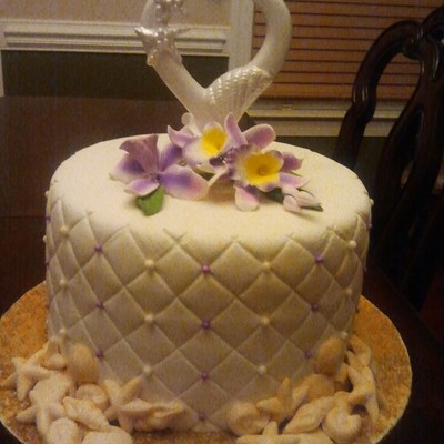 Single Layer Bachorchid Wedding Cake