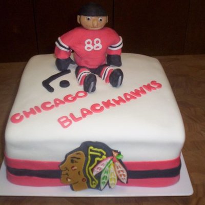 Blackhawks Fondant Cake