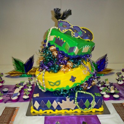 Mardi Gras Quinceanera Cake
