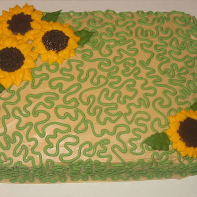 Cornelli Lace With Royal Icing Sunflowers