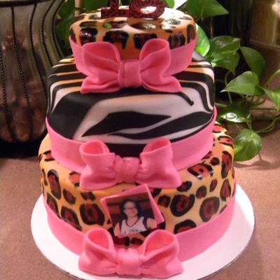 Leopard/zebra Pink Bows