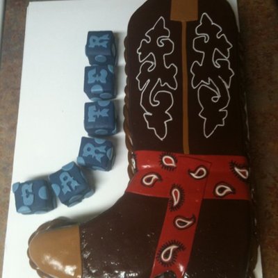 Baby Shower Boot Cake