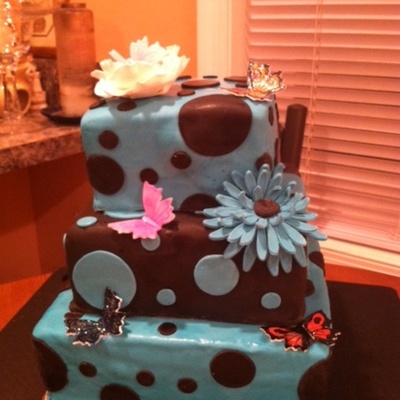 Polka Dot Cake For 9Th Birthday