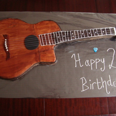 Life Size Acoustic Guitar Cake