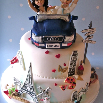 The Grand Tour Wedding Cake