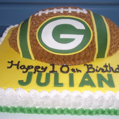 Green Bay Packers Football Cake