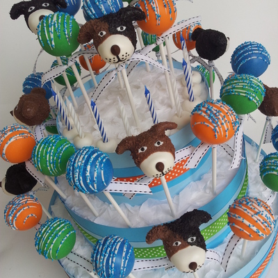 Puppy Themed Cake Pops