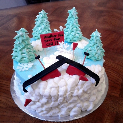Oops Skiing Cake