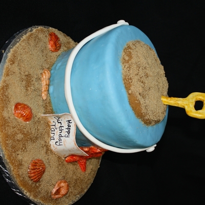 Birthday Sand Pail Cake.