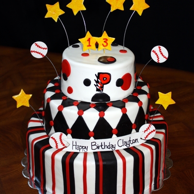 Black And White Baseball Cake