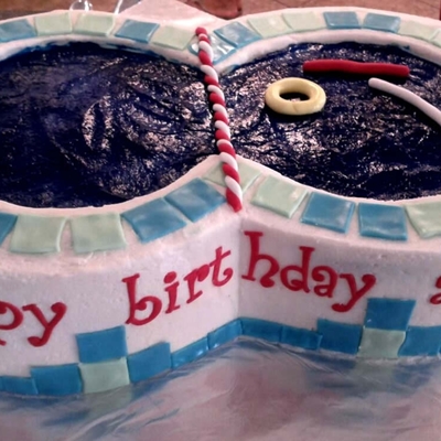 Pool Party Birthday Cake