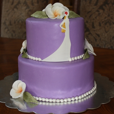 Plumeria Bridal Shower Cake