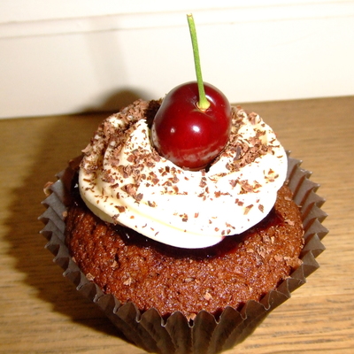 Retro Black Forest Cupcake