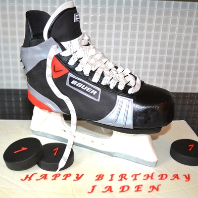 This Is The Hockey Skate Cake I Made This Weekend The Base For The Structure Was A Bit Tricky To Make So The Skate Would Stand The Lucky on Cake Central