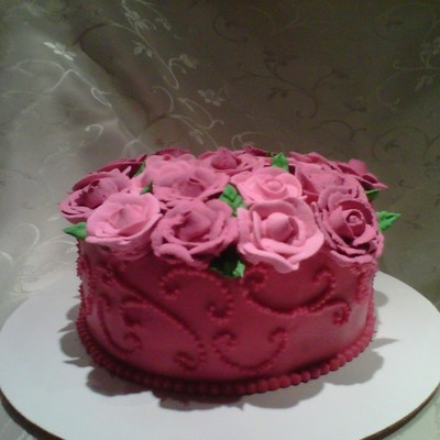Happy Anniversary Rose Cake
