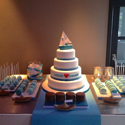 My First Wedding Cake And Small Sweet Table