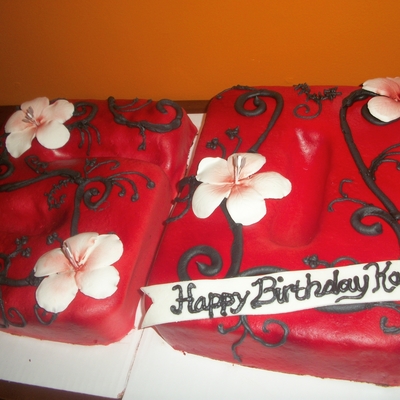 50Th Black And Red Birthday Cake