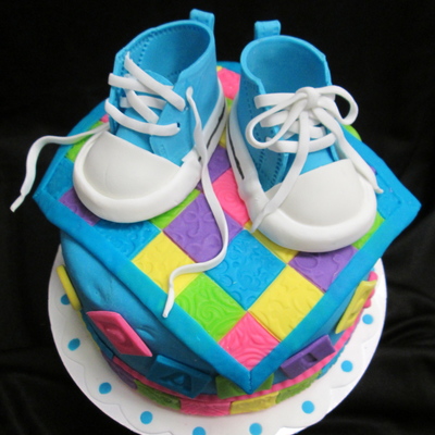 Baby Shower Cake For A Co Worker My First Tennis Shoes
