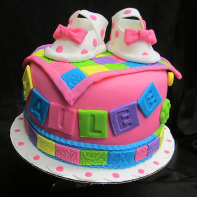 Baby Shower Cake For A Co Worker My First Time To Make Baby Shoes