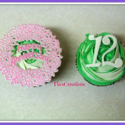 12Th Annisversary Cupcakes