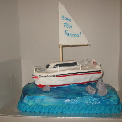 sail boat cake decorating
