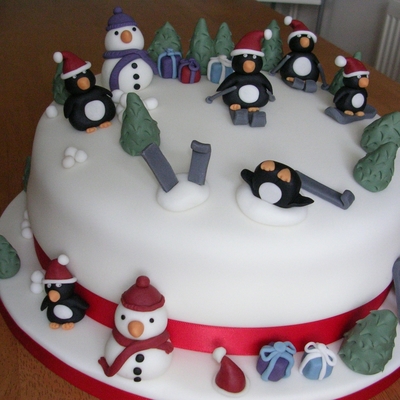 Penguin Christmas Cake