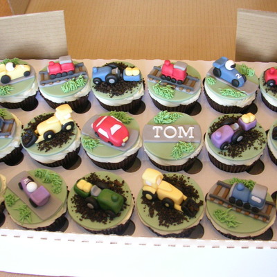 Vehicle Cupcakes Cars Tractors Diggers And Trains For A 2 Year Olds Birthday