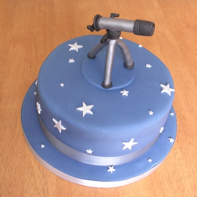 Telescope And Stars Cake
