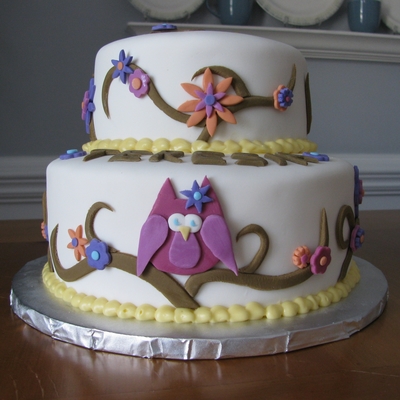 Owl Theme Birthday Cake